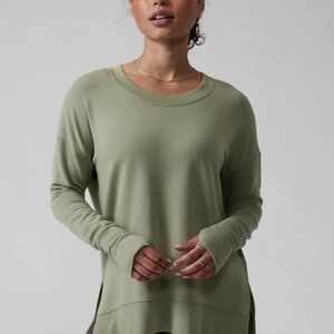 NWT Athleta Coaster Luxe Sweatshirt Olive Green